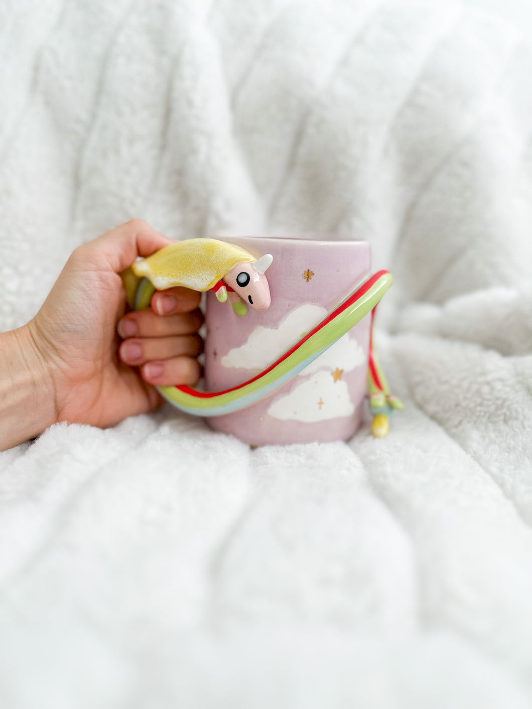 Lady Rainicorn Mug with Gold Luster